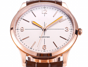 Men Automatic Mechanical Watch with Genuine Leather Strap 316L Rose Gold Plated Stainless Steel Case Sapphire Glass Business - Product Image 2