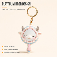Ornements 3D amusants au design miroir, porte-clés de voiture, porte-clés en PVC directement du fabricant avec logos personnalisables