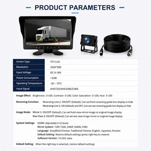 SIBOYI Monitor IPS de 7 Pulgadas 1080P, Sistema de Cámara de Reversa Impermeable para Camión/Caravana/Remolque con Visión Trasera - Product Image 5