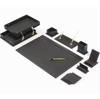 Ensemble de bureau de luxe de haute qualité Pad en cuir PU bureau organisateur professionnel accessoires de bureau ensemble de bureau en cuir