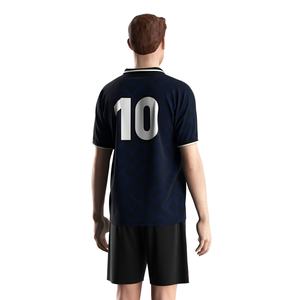 Camiseta de Fútbol Profesional con Cuello Polo de un Solo Botón, Construcción de Secado Rápido y Bloques de Color Personalizables para Entrenamientos - Product Image 4