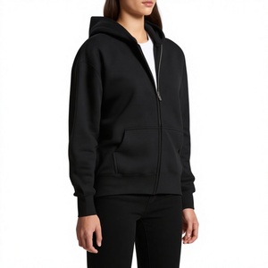 Hoodie oversize en tricot d'hiver pour femme avec épaules tombantes, 100% coton, tissu épais, manches longues, motif uni, style décontracté - Product Image 5