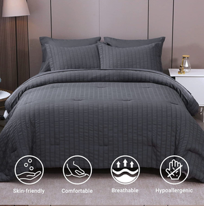 7 cái bộ đồ giường <span class=keywords><strong>Set</strong></span> với Comforter mềm sợi nhỏ bedlinen <span class=keywords><strong>Set</strong></span> cho vua nữ hoàng kích thước đầy đủ dễ dàng chăm sóc chống nhăn - Product Image 4