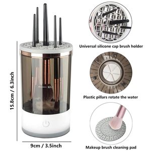 COSYDEER Nouveau nettoyeur de pinceaux de maquillage électrique avec nettoyage automatique et tapis de nettoyage des pinceaux, matériau ABS+PC+TPE - Product Image 3
