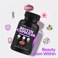Capsules de berbérine et de biotine OEM/ODM, complément pour cheveux, peau, ongles et articulations, capsules de kératine, zinc, vitamines K2 et D3, NAD