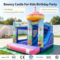 Château gonflable commercial avec toboggan pour fêtes d'anniversaire d'enfants