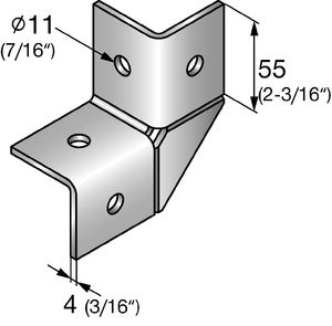 Conector Angular HILTI MT-C-LL1 de 4 mm de Espesor, Electrogalvanizado, para Montaje en Canales de Soporte Interiores - Product Image 2