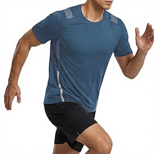 Custom Compression Gym Running Slim Fit Reflective 100% Polyester <b>Men</b> T Shirt <b>Half</b> <b>Sleeve</b> Athletic Wear Training Fitness - Product Image 1