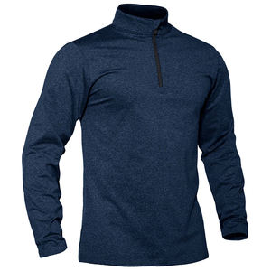 Haute qualité OEM/ODM <span class=keywords><strong>pull</strong></span> de sport thermique hommes 1/4 fermeture éclair hauts respirant gymnastique course t-shirt <span class=keywords><strong>pull</strong></span> mâle vêtements de sport - Product Image 3