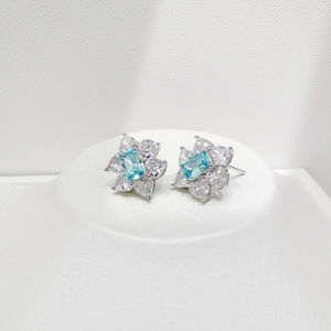 wholesale plata 925 sterling silver pink zirconia <b>earring</b> <b>fine</b> jewelry Hexagon Everyday Wear Luxury Women stone <b>stud</b> <b>earrings</b> - Product Image 5