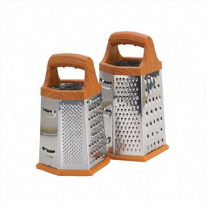 9-Inch Kitchen Cheese Grater 6 Sides Wood-Like Grain Handle Hand Tools Graters Durable Metal <b>Vegetables</b> Home Use 6-in-1 Grater - Product Image 1