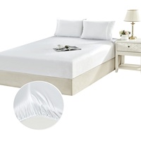 Drap-housse avec drap-housse, 100% coton, pour lit queen size et king size, couleur blanche, vente en gros, 6 pièces