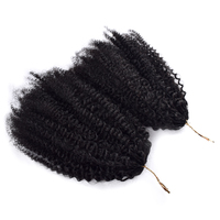 KAMA 100% Cheveux Humains Vietnamiens Remy Bouclés Crépus, Extensions de Tissage Pré-bouclées Réutilisables au Crochet 4C