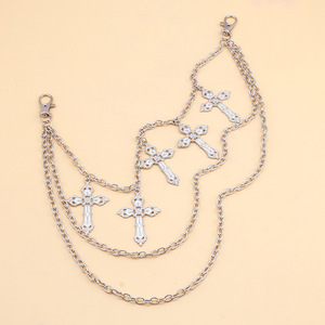 <b>Cross</b> Waist <b>Chain</b> Multiple Layers Punk Style Tibetan Silver Unisex Fashion Body <b>Chain</b> Daily Wear - Product Image 3