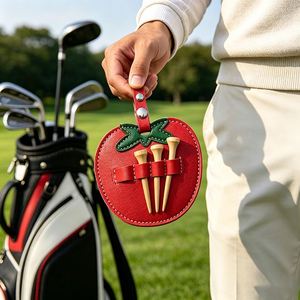 Stylish PU Leather Handmade Embossed Fruit-shaped Golf Tee Holder Golf Accessories Golf Tee Organizer Belt Promotional <b>Gift</b> - Product Image 1
