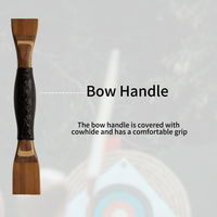 Arc à poulies traditionnel AF Archery Oak Tatar de 54 pouces, 20-50 lbs, parfait pour la chasse et le tir à l'arc
