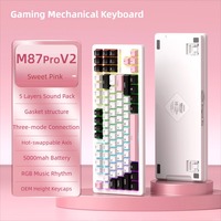 Three Mode 87 Keys RGB Backlit Mechanical Gaming Keyboard USB-C Programmable Adjustable Tilt Customized Switch PBT Keycaps