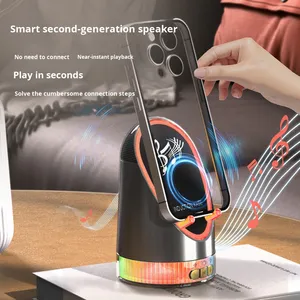 Nuevo Soporte Giratorio Inalámbrico para Altavoz con Carga Inalámbrica, Reproducción por Inducción, Luz Ambiental Colorida - Product Image 4