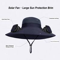 Chapeau de protection solaire personnalisé pour l'été, 300 MA, ventilateur solaire double, rechargeable, trois vitesses, large bord, rafraîchissant, élégant, pour la randonnée et le travail en extérieur