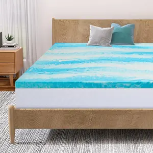 King queen size hypoallergenic vacuum pack bamboo Cool Gel Infused memory foam bed mattress topper