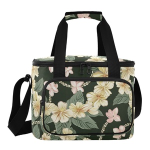 Portable Waterproof Leakproof Insulated Hawaii Flowers Cooler Tote Bag Thermal Lunch Cooler Bag for Food Picnic - Product Image 1