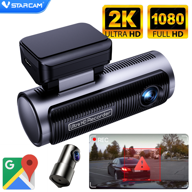 Vstarcam M8 4G Dual Lens Dash Cam 2K Front 1080P Rear GPS Collision Detection Human Alert Parking Monitor HotKam APP