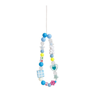 <span class=keywords><strong>Pendentif</strong></span> pour <span class=keywords><strong>téléphone</strong></span> portable en forme de cube bleu en forme de cœur avec ours en peluche. Accessoire universel et portable anti-perte fait main en perles de macaron. - Product Image 6