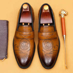 Zapatos de Vestir de Cuero Genuino para Hombre, Diseño Simple y Moderno 2025, Estilo Casual de Negocios, para Bodas, Personalizados, Directo de Fábrica - Product Image 4