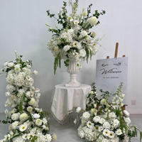 Arrangement de fleurs artificielles, rose blanche, hydrangea vert, décoration de mariage pour événements, décoration de sol pour fêtes