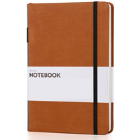 Agenda en similicuir, papier épais 120gsm avec poche intérieure, Journal de bord, couverture rigide classique et froncée, agenda