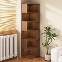 Armoire d'angle moderne en bois avec étagère triangulaire et casier simple pour chambre et salon - Grande capacité, rangement gain de place
