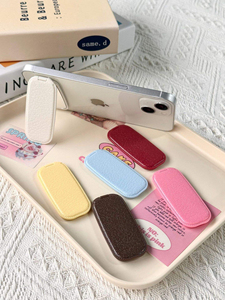 Nuovo Arrivo: <span class=keywords><strong>Specchio</strong></span> da Trucco Pieghevole con Texture Simil Pelle, Supporto Adesivo per Telefono, Uso Orizzontale e Verticale - Product Image 2