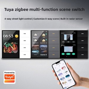 Sixgwh cho ZigBee cảm ứng thông minh chuyển đổi Pro 4-gang Radar cảm biến màu Temp mờ Rèm kiểm soát IP66 không thấm nước <span class=keywords><strong>220V</strong></span> cuộc sống thông minh - Product Image 5