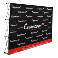 Mur pop-up 8 'x 10' et présentoir en tissu 8 'x 8' Cadre en aluminium portable pour stand de toile de fond publicitaire pour salon professionnel