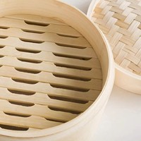Panier à vapeur en bambou commercial rond écologique en gros