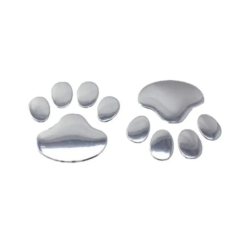 RTS Metallic Lustre Dog Paw Print Bear Foot Prints Footprint Decal Car Sticker para Auto Motorcycle Decor