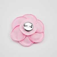 Broche personnalisée en tissu satiné de 9 cm en forme de rose, épingle en satin pour vêtement, flacon de parfum, emballage de boîte cadeau
