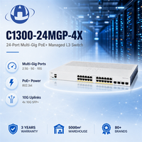 Switch Multigigabit PoE+ 375W 4x10G SFP+ para Rack, Wifi 6, 2.5 Gb, para Oficina y Pequeñas y Medianas Empresas, Modelo Catalyst C1300-24MGP-4X, 16x1G, 8x2.5G, Venta al Por Mayor