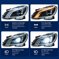 Ensemble de phares LED pour Classe C W205 2015-2020, phare LED complet avec DRL, lentille de projecteur style OE, 6000K 12V, Plug and Play