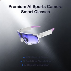 Lunettes de sport intelligentes IA haut de gamme 290 mAh Transfert Wi-Fi rapide 8MP EIS Anti-tremblement <span class=keywords><strong>Cam</strong></span>éra d'action en vue à la troisième personne Assistant vocal IA - Product Image 1