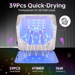 Lámpara de uñas LED UV profesional de 96W, lámpara eléctrica de curado rápido para esmalte de Gel, secador de uñas brillante con enchufe estadounidense hecho de plástico - Product Image 4