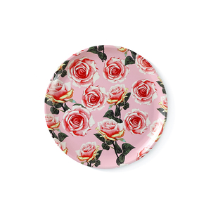Assiettes réutilisables en plastique <span class=keywords><strong>rose</strong></span> Jumpforever décorations de dîner de mariage à fleurs roses assiettes en plastique pour mariage - Product Image 6