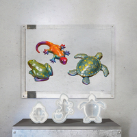 Moule en silicone Tweller pour grenouille, lézard, tortue – Artisanat 3D d'animaux rampants faits à la main, écologiques, pour plâtre, ciment
