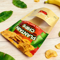 Sachets Doypack en papier kraft biodégradables pour snacks, emballages alimentaires pour chips de plantain avec fenêtre