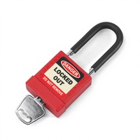 Cadenas de sécurité industriel antivol en alliage d'aluminium AJF avec conception de retenue de clé, longueur de la manille de 40 mm et diamètre de 6,4 mm