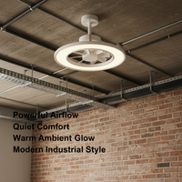 Ventilateur de plafond en métal à moteur DC de 20 pouces, 6 vitesses, télécommande, lumière LED à intensité variable (3000K-6000K), design moderne, ABS, chambre à coucher, garantie 10 ans