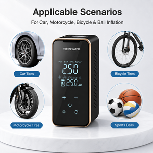 OEM ODM Portable Wireless Tire Inflator Multifunctional Car Air <b>Pump</b> With Tire Pressure Detect, Power Bank, LED Lighting & SOS - Product Image 3
