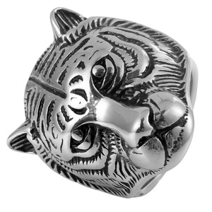 yunnique Tiger Head <b>Ring</b> Men's <b>Titanium</b> Steel Gold Color Animal Zodiac Jewelry Gift - Product Image 5