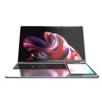 Ordinateur portable à double écran Topton 15,6 pouces IPS + 7 pouces tactile, 12e génération Intel N100, max 32 Go DDR4, SSD 2 To, ordinateur portable fin pour le bureau