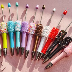 Nouveau style B7001 – Stylo à bille en plastique DIY avec perles, breloques, paillettes <span class=keywords><strong>color</strong></span>ées et strass – Jouet fantaisie pour la création de bijoux - Product Image 5